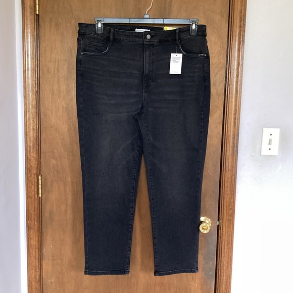 Nine West Denim - Nine West distressed high rise slim straight jeans sculpting denim 20W